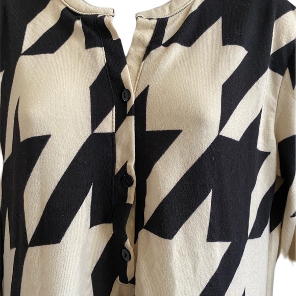 NEW! Cream & black houndstooth sweater dress L - Picture 4 of 5